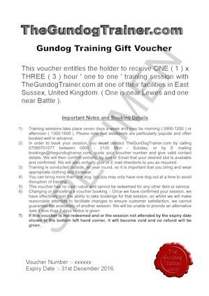 TheGunDogTrainer.com Gift Voucher